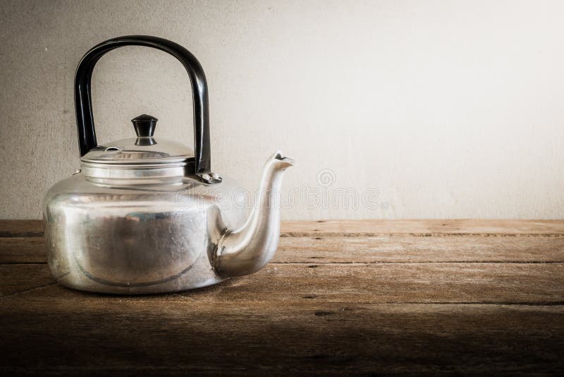 Old aluminium kettle stock photo. Image of teakettle 52828328