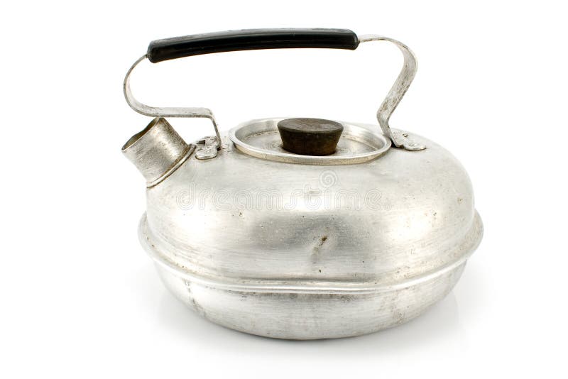 Old aluminum teapot stock photo. Image of teapot, container 19617294