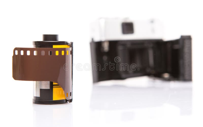 Film Roll Inside Old Retro Camera III Stock Image Image of border