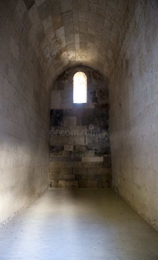 Old Ancient Castle Stone Dungeon Cell With Window royalty free stock images Old Ancient Castle Stone Dungeon Cell With Window royalty free stock images