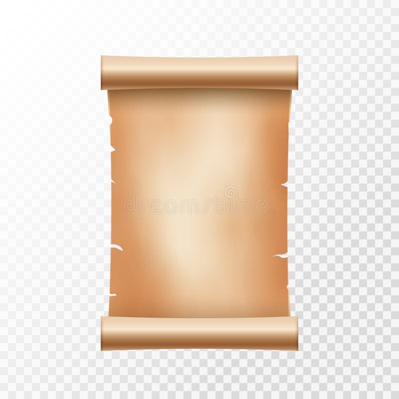 Old ancient scroll paper with place for text. Old document illustration. Papyrus parchament banner. Antique scroll vector illustration