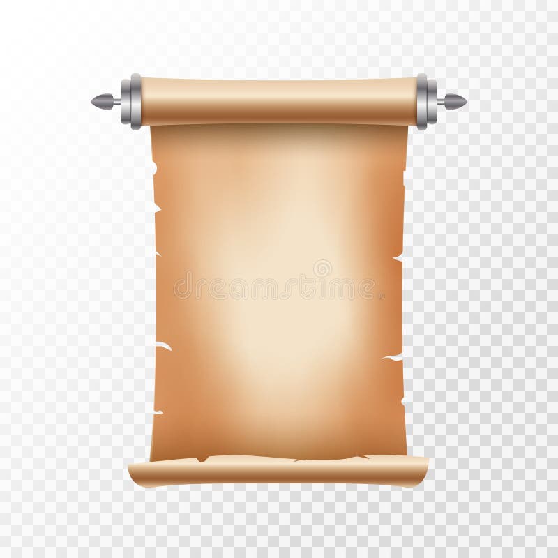 Old ancient scroll paper with place for text. Old document illustration. Papyrus parchament banner. Antique scroll royalty free illustration