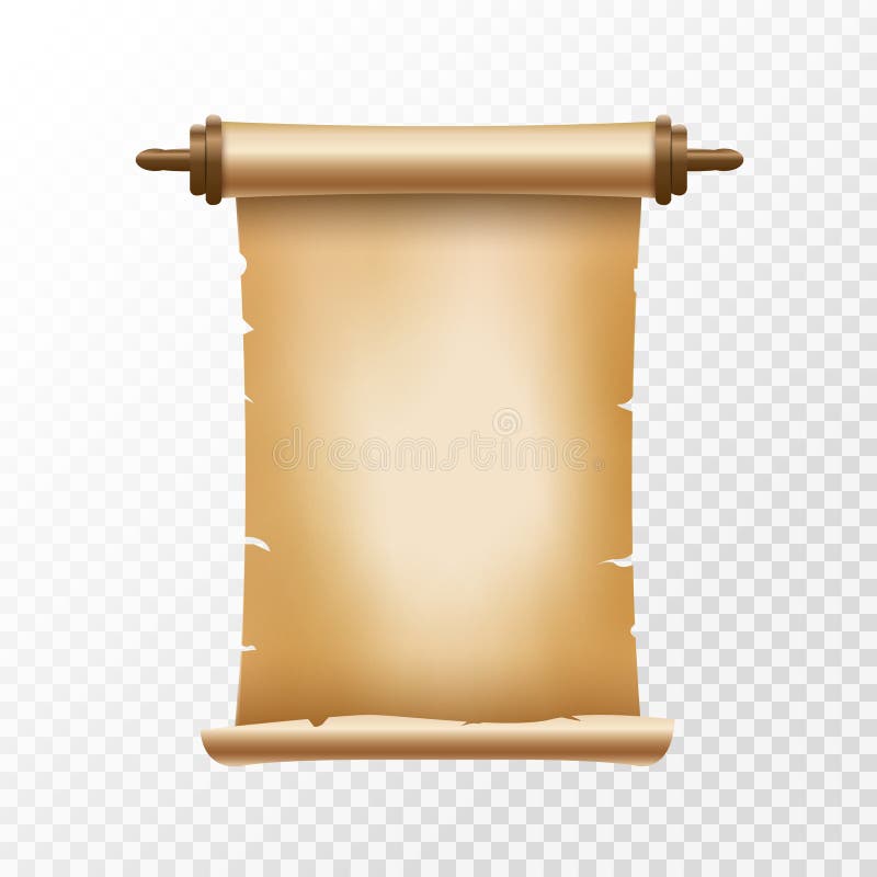 Old ancient scroll paper with place for text. Old document illustration. Papyrus parchament banner. Antique scroll vector illustration