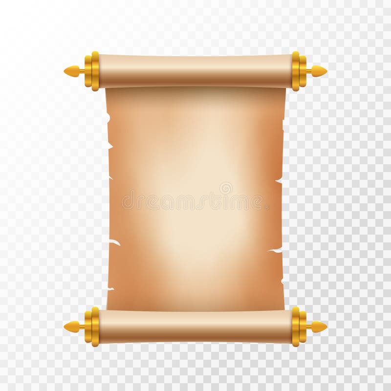 Old ancient scroll paper with place for text. Old document illustration. Papyrus parchament banner. Antique scroll royalty free illustration