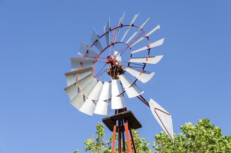 Old Antique Aermotor Windmill Used To Pump Water. Stock Image Image