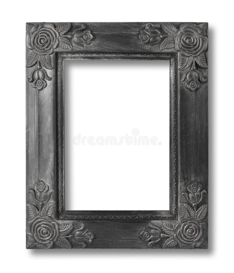 Old Antique Black Frame Isolated Stock Image Image of gilded
