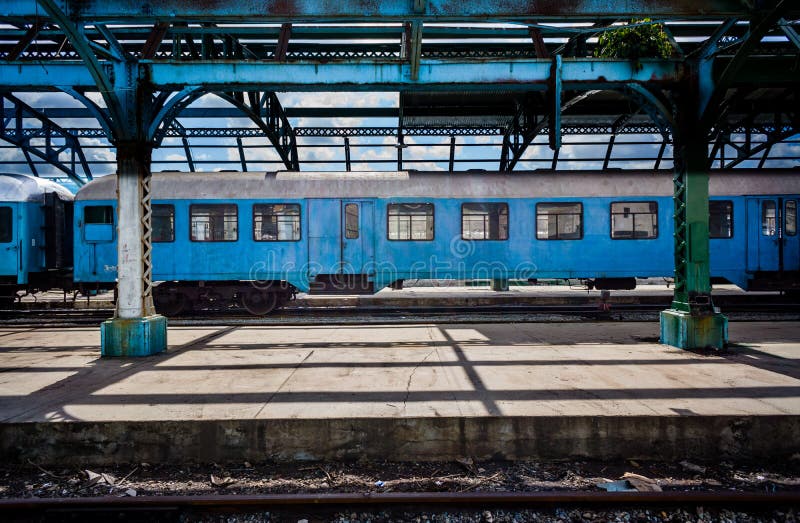 Old diesel trains still function in Havana, Cuba