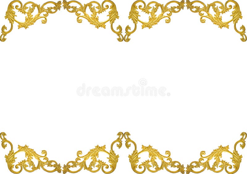 Old antique gold frame Stucco walls greek culture roman vintage style pattern line design for border isolated on white background stock illustration Old antique gold frame Stucco walls greek culture roman vintage style pattern line design for border isolated on white background stock illustration