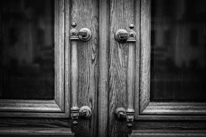 Door with Black Angry Scary Monster Face. Stock Photo - Image of