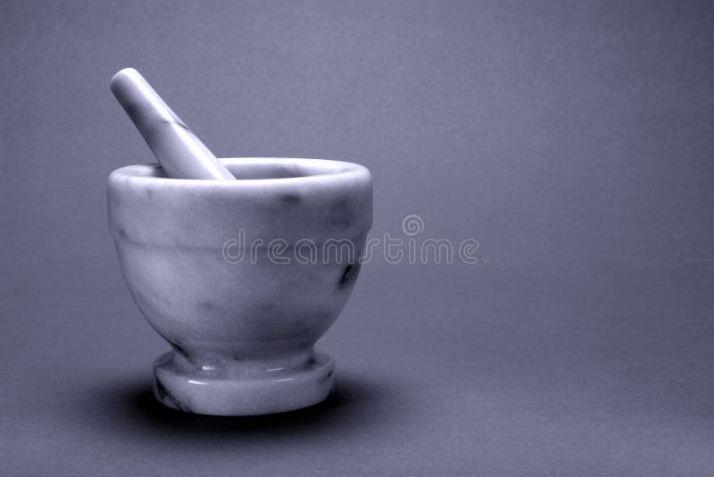 Old Antique Marble Mixing Mortar and Pestle