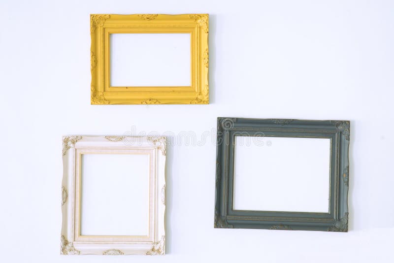 Old Antique Picture Frame on Wall. Vintage Style Decorate Stock Photo Image of museum