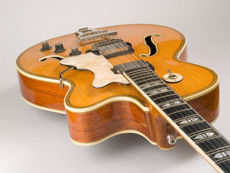 Old archtop jazz guitar stock image. Image of equipment 4314437