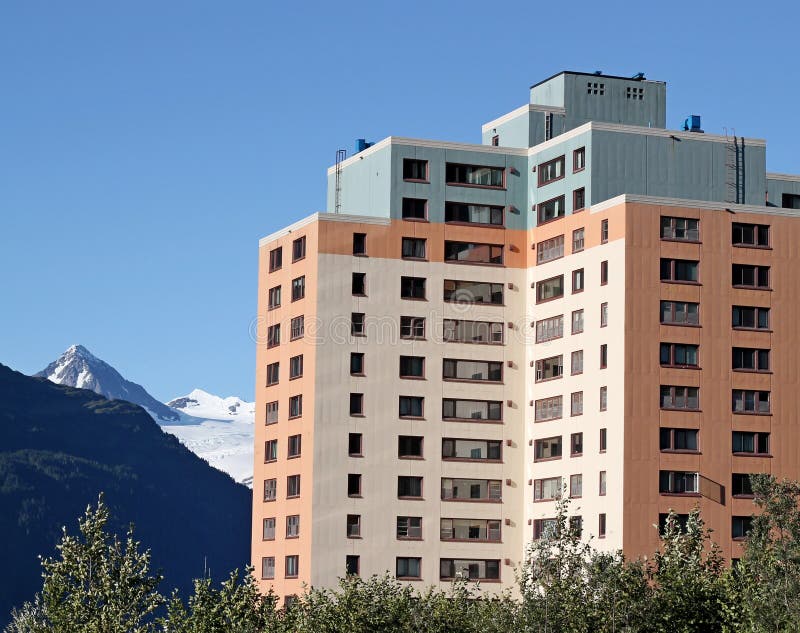 Old Army Housing in Whittier Alaska Stock Photo Image of structure