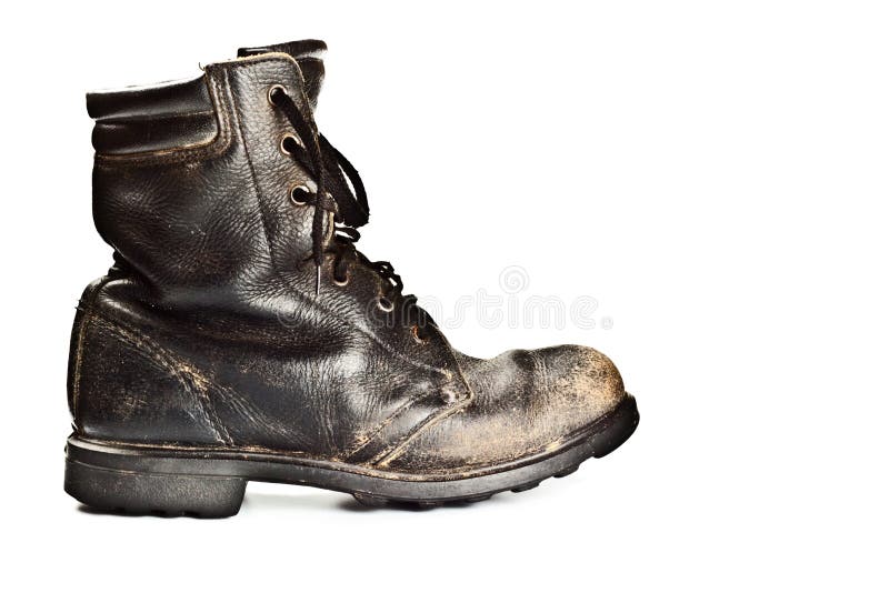 Old army style boot royalty free stock photography