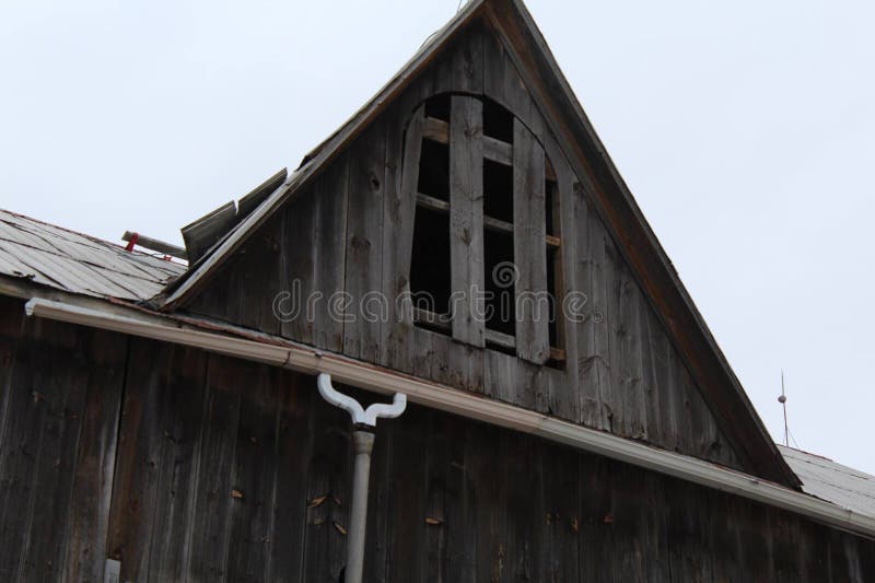 Old Barn Roof Stock Photo Image Of Scene Gate Horses 90911186