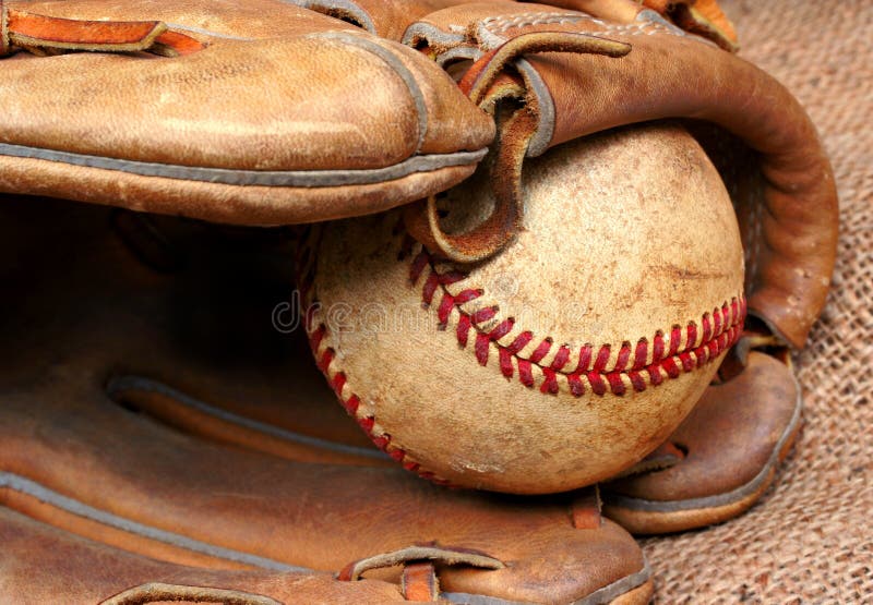 Old Baseball and Mitt