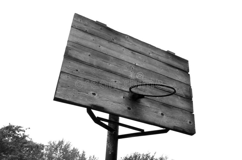 Old Basketball Backboard and Hoop without a Net Stock Image Image of
