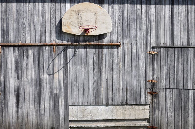 Old Basketball Hoop On Barn Stock Photo Image 28116122