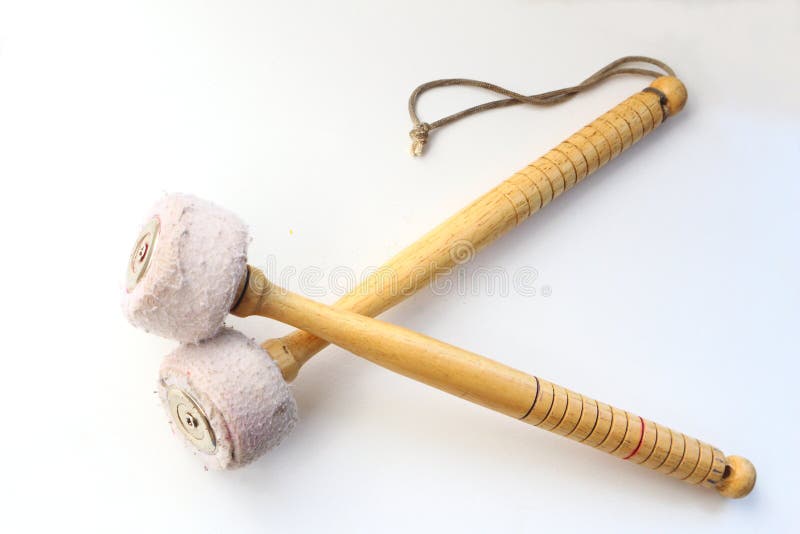 Old bass drum sticks stock photo Old bass drum sticks stock photo