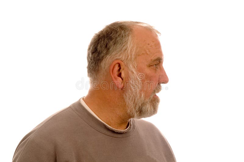 Old bearded man in profile