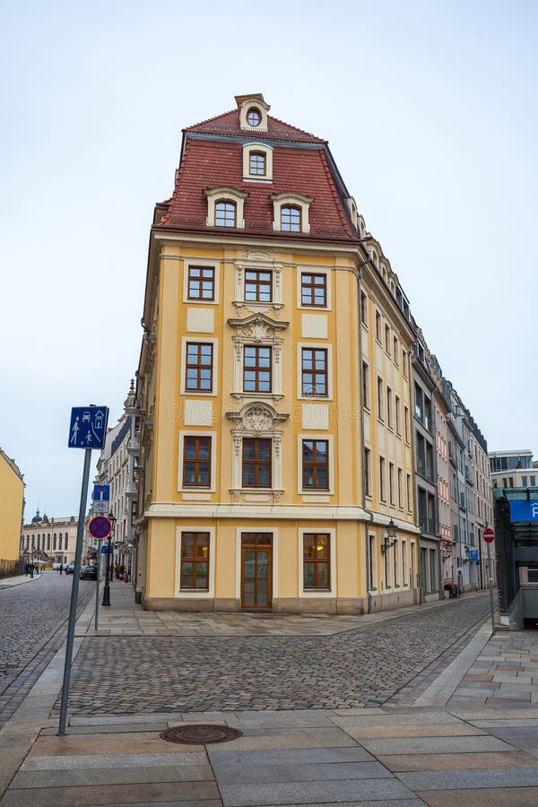 Old Beautiful Houses in Dresden, Saxony, Germany Stock Image Image of