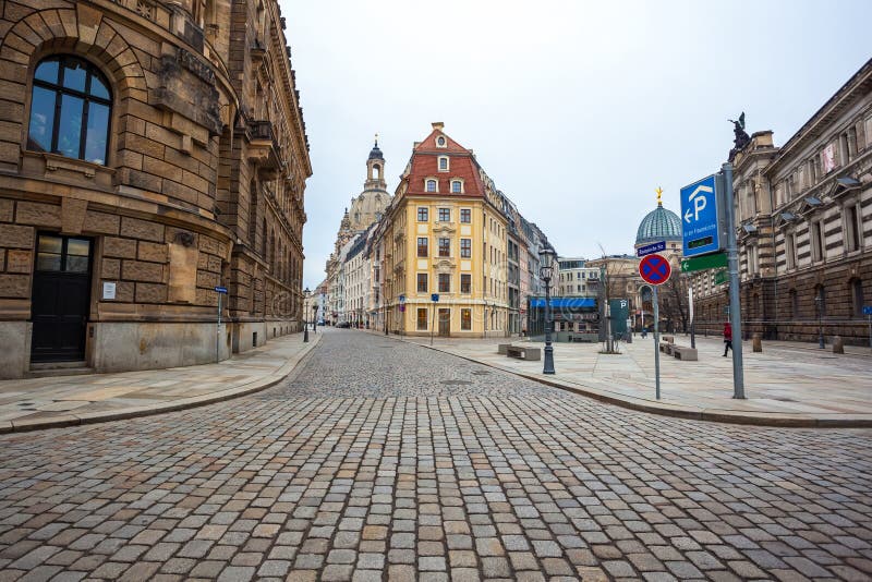 Old Beautiful Houses in Dresden, Saxony, Germany Stock Image Image of