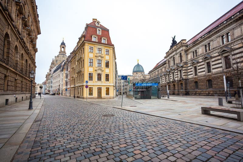 Old Beautiful Houses in Dresden, Saxony, Germany Editorial Stock Photo