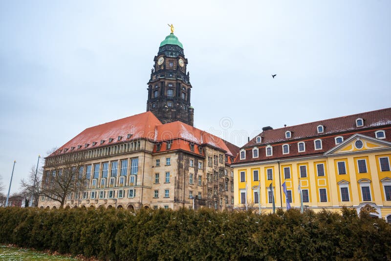 Old Beautiful Houses in Dresden, Saxony, Germany Stock Image Image of