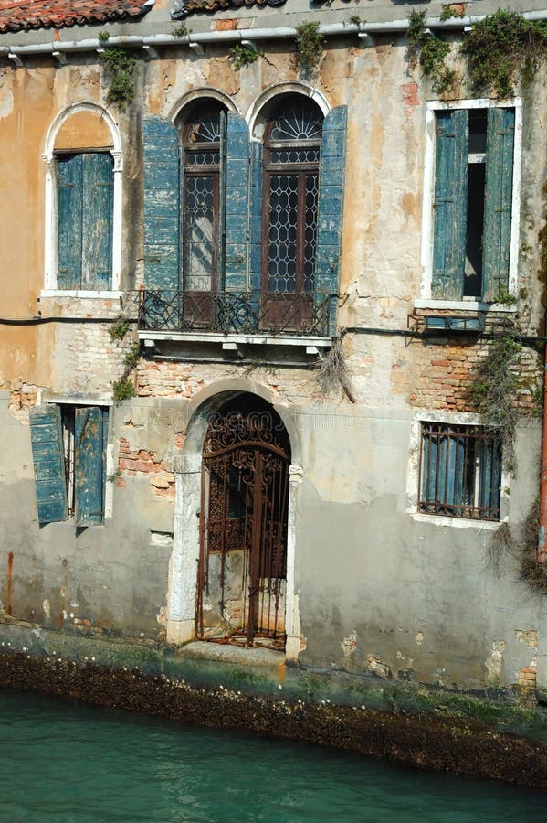 Old beautiful Venice house on the water, Italy royalty free stock photo