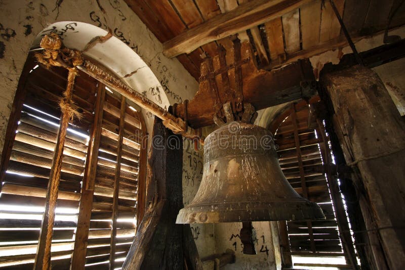 An old bell in a church tower