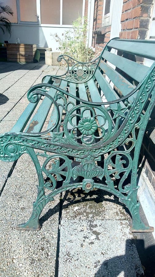 Old Bench Made of Iron and Wood Stock Image - Image of wood, bench ...