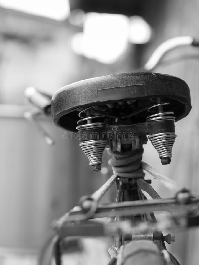 OLD BICYCLE SEAT SHOT from BACK Stock Image Image of bikes, life