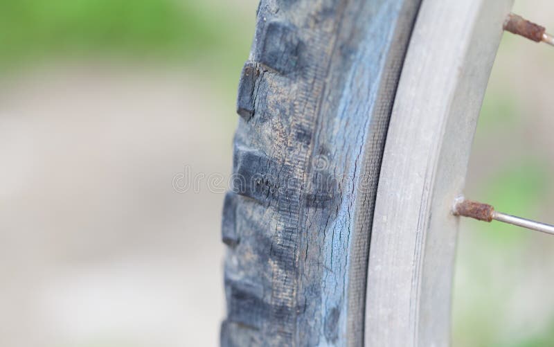 Old bicycle tire stock photo. Image of trail, bicycle 64862378