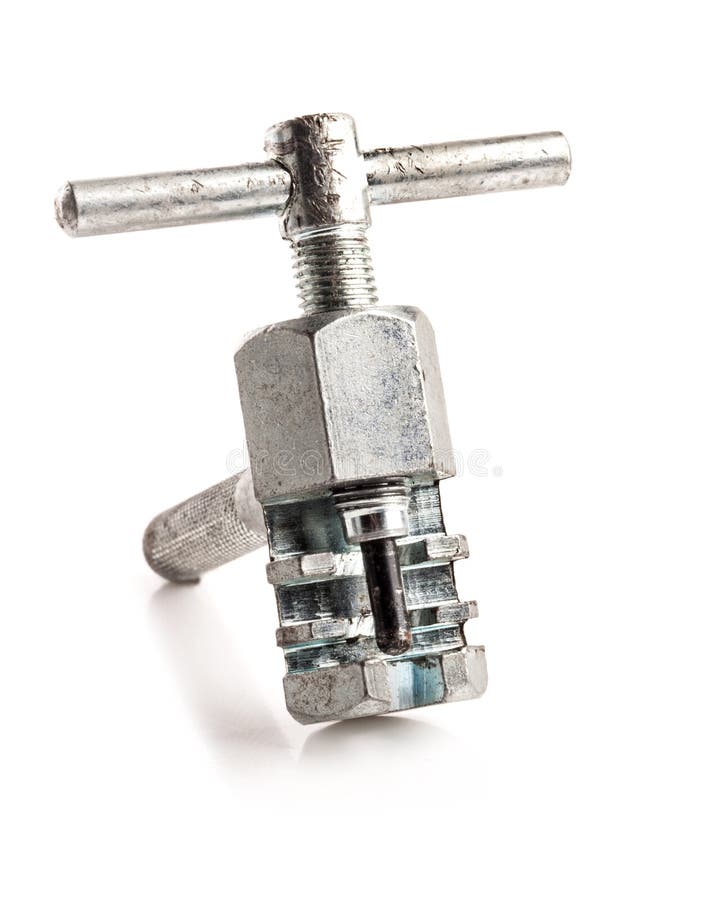 Old Bike Tool for Cutting Chain by Separating Link Pin Isolated Stock