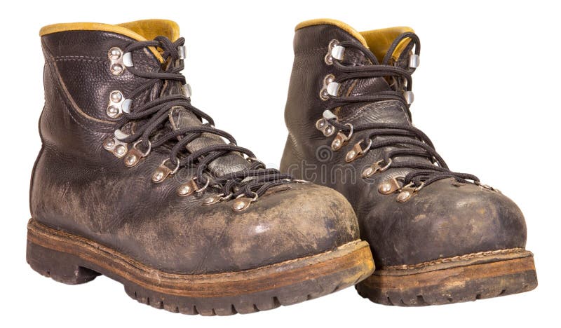 Old Black Boots Trekking Production Of The USSR. Stock Image - Image of ...