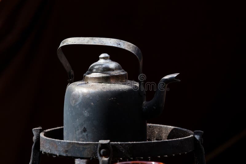 Old black coffee pot stock image. Image of kettle, kitchen 77199311