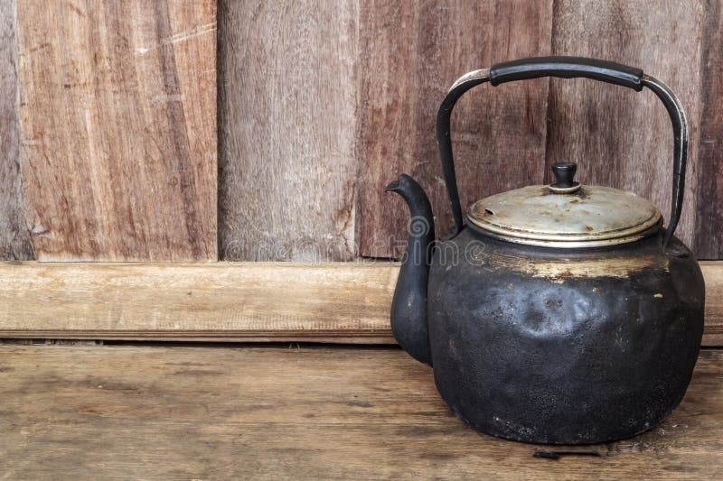 Old black kettle stock photo. Image of black, iron, coffee 44221834