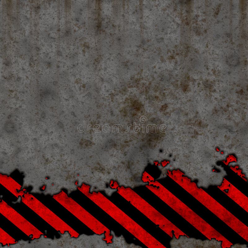 Old Black and Red Hazard Stripes Sign Wall