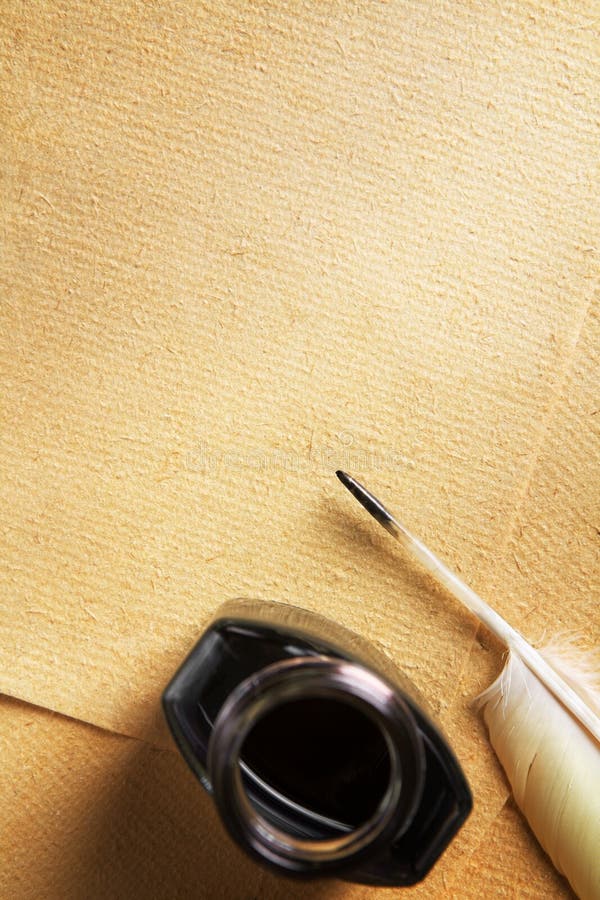 Old blank paper and quill pen royalty free stock photography