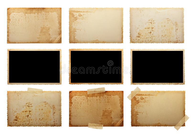 Old blank photographs isolated on white. Old blank photographs isolated on white.