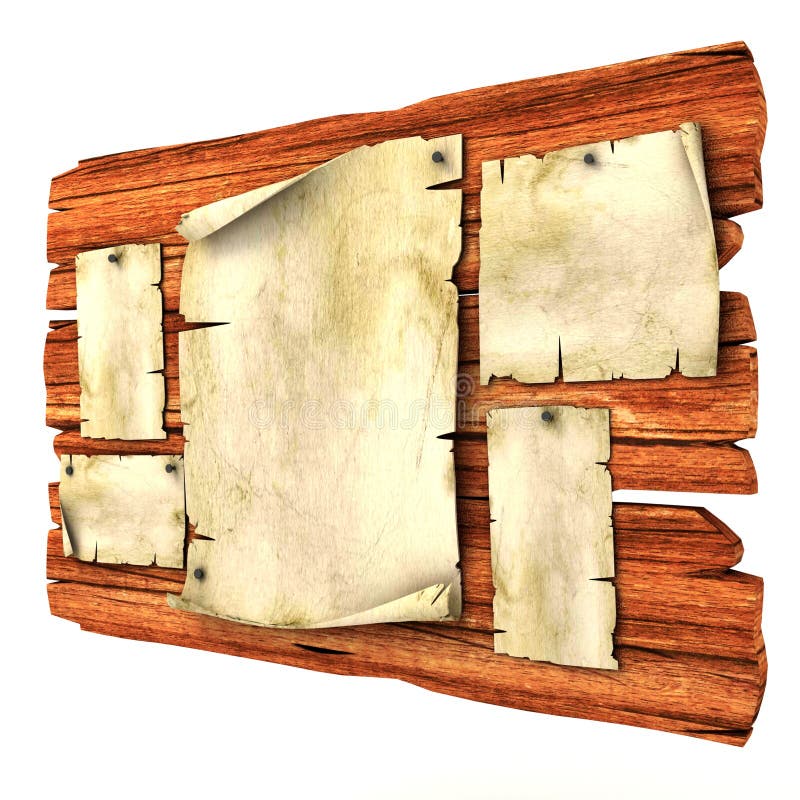 Old blank posters on the wooden billboard
