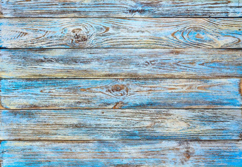 Old blue painted grunge wood planks background