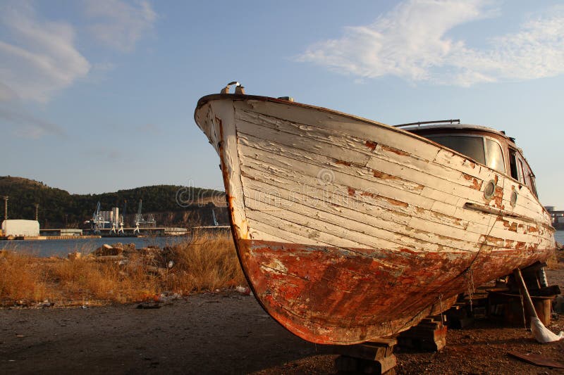 Old boat repairing stock photo. Image of paint, wooden 26299720