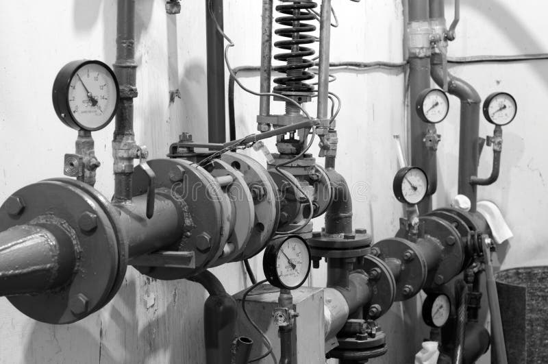 Old Boiler Room. Heating System Stock Image Image of pipes, boiler
