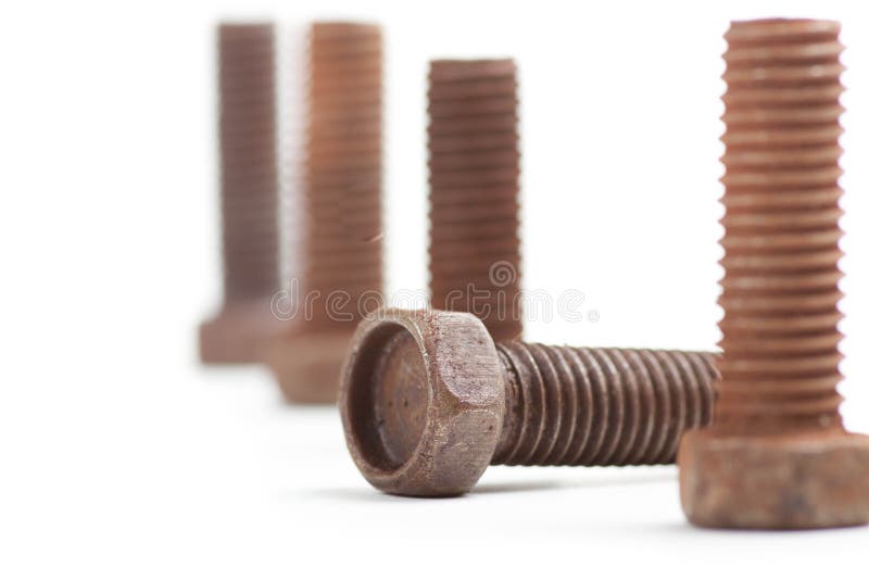 The Old Bolts, Isolated on White Stock Photo Image of collection