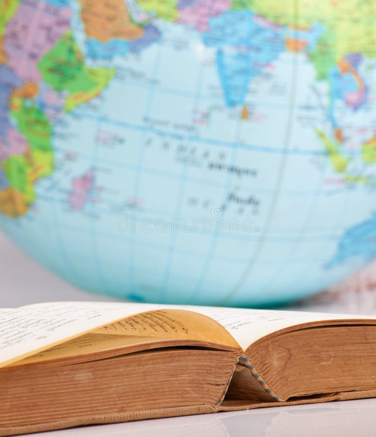 Old book and globe