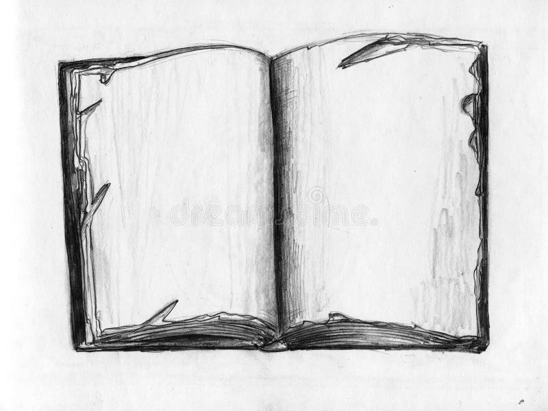 Old book - pencil sketch