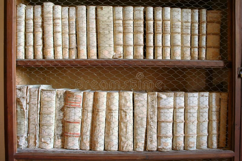 Old book in shelves stock image Old book in shelves stock image