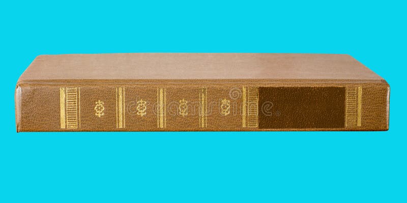 Old Book with Spine on Blue Background, Side View, for Design Stock Image -  Image of acquire, background: 111477105