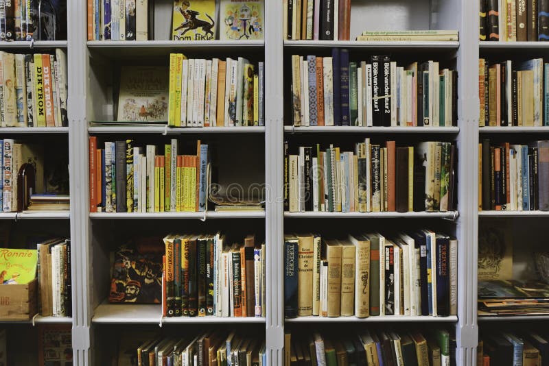 Old books in bookcase